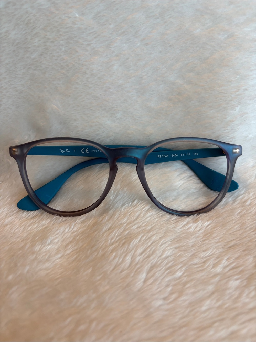 Ray-Ban RB7046 5484 Eyeglass Frames Gray Blue Unisex Optical Glasses
